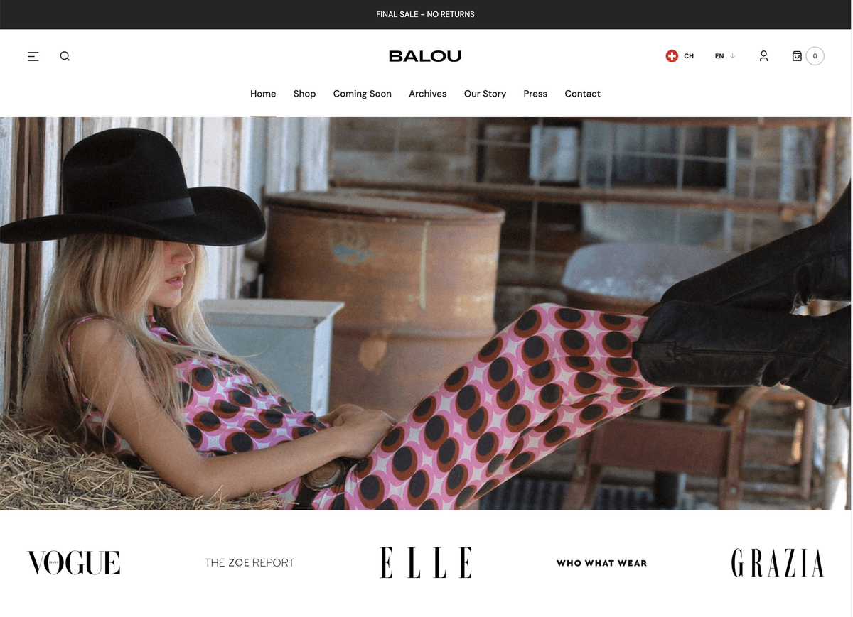 Shop Balou website