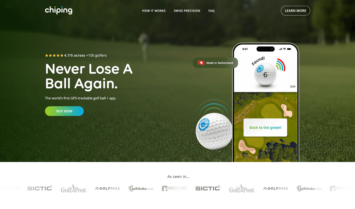 Chip-ing connected golf ball