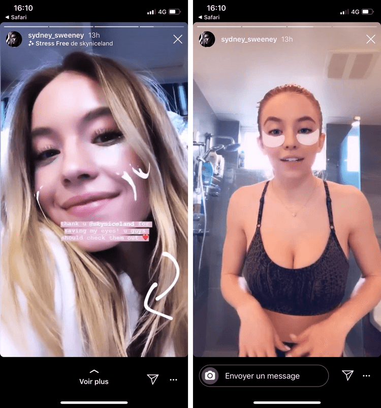 Sydney Sweeney using Skyn ICELAND