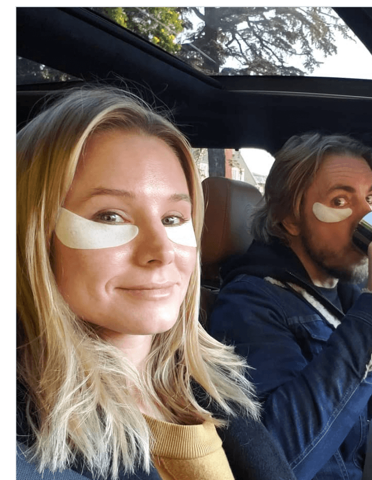 Kristen Bell using Skyn ICELAND eye patches
