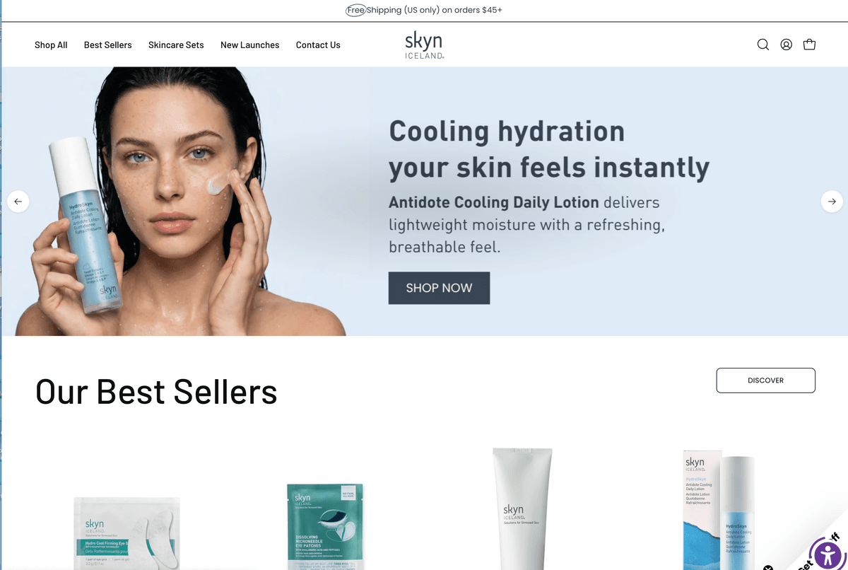 Skyn ICELAND website and product range